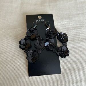 New J. Crew black beaded leather statement earrings 😍